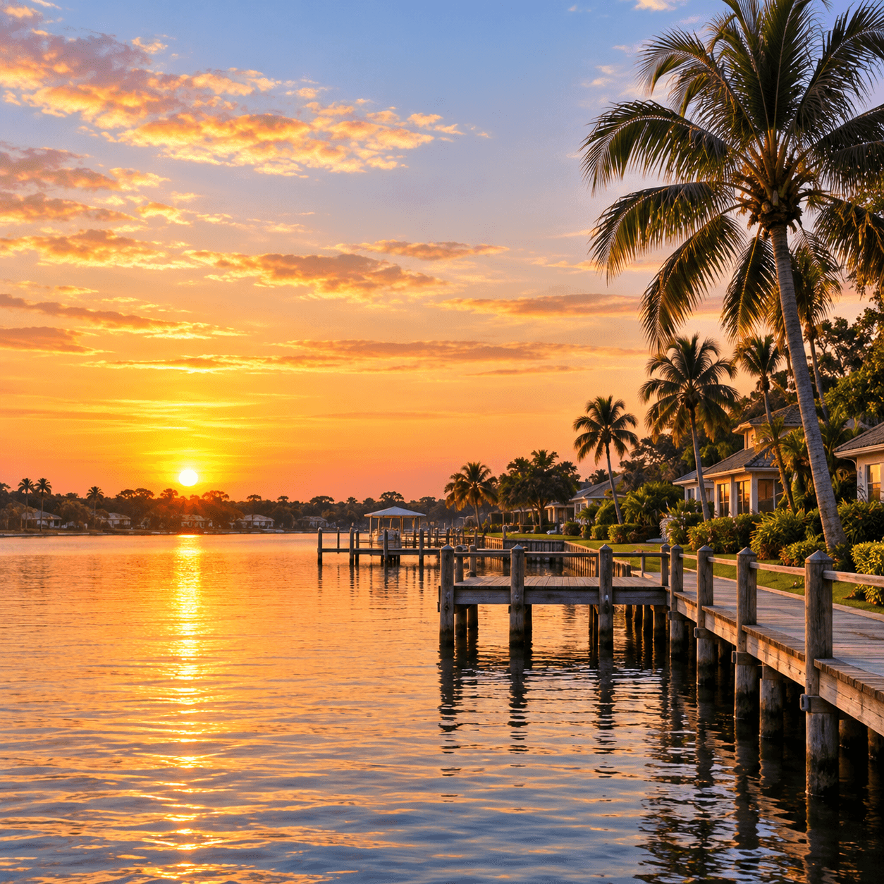 Florida waterfront at sunset representing our Central Florida service area